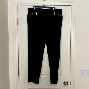 Ruby Rd. Black Dress Pants w/Gold Zippers Size 16